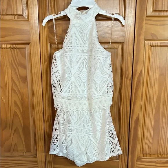 Charlotte Russe | Dresses | Charlotte Russe Cream Lace Romper | Poshmark